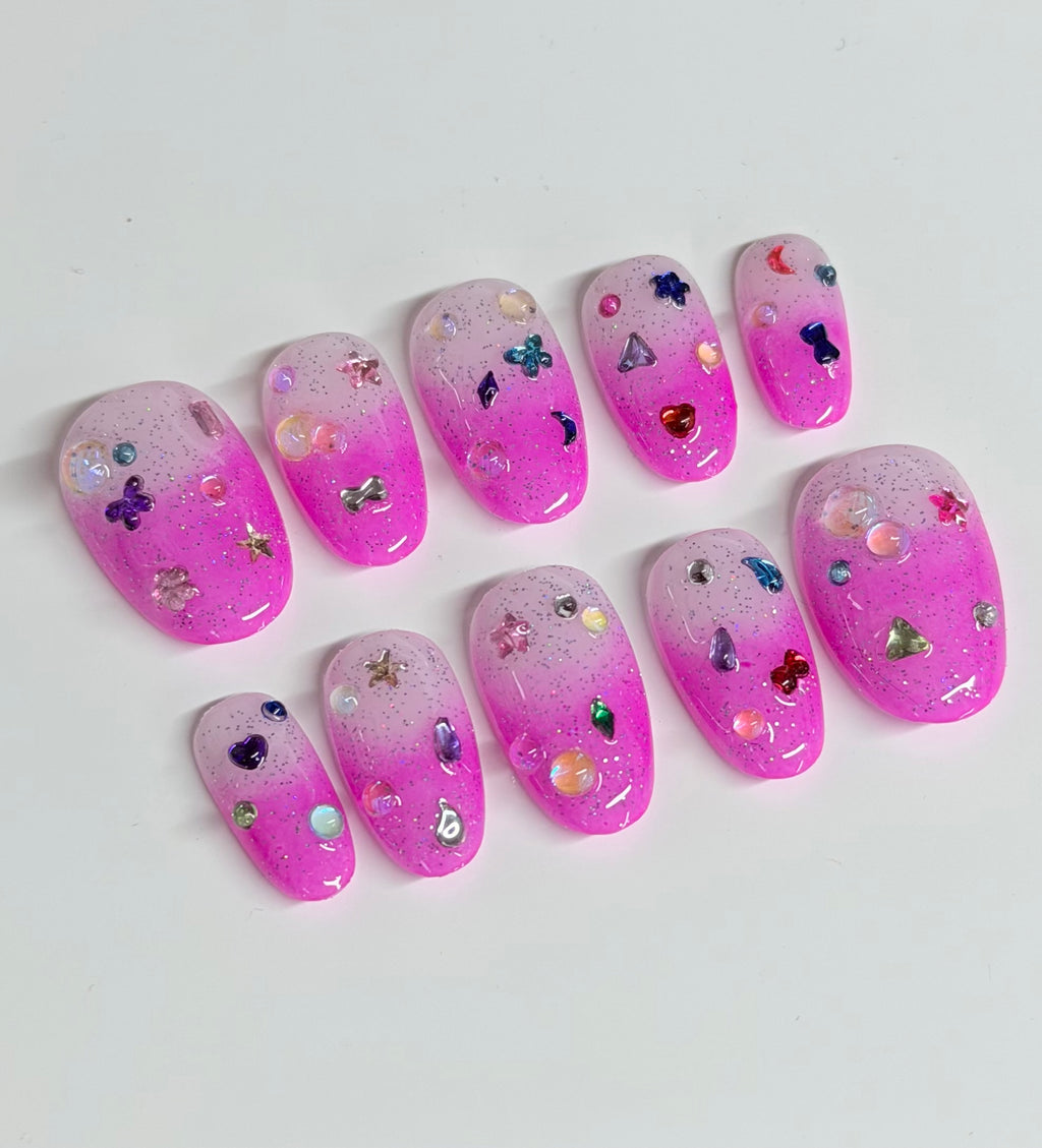 Cotton Candy Junk Nails
