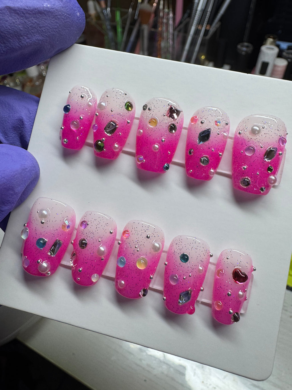 Cotton Candy Junk Nails