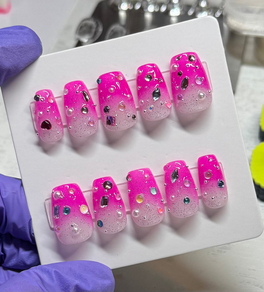 Cotton Candy Junk Nails